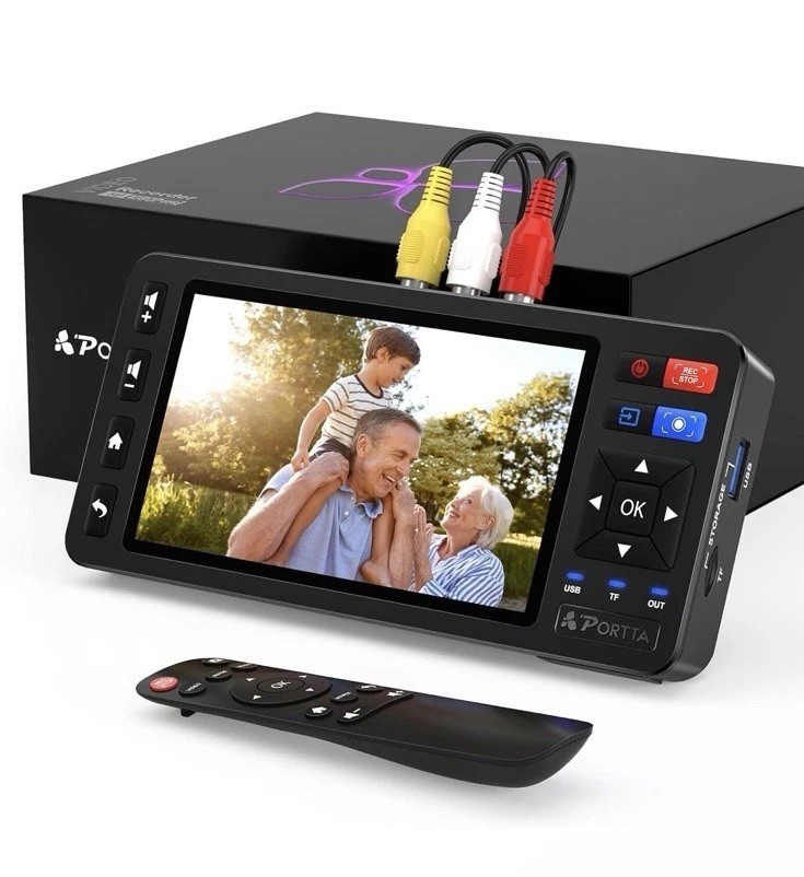 Portta VD20P VHS to Digital Converter with 5 HD Screen Video Capture Recorder US
