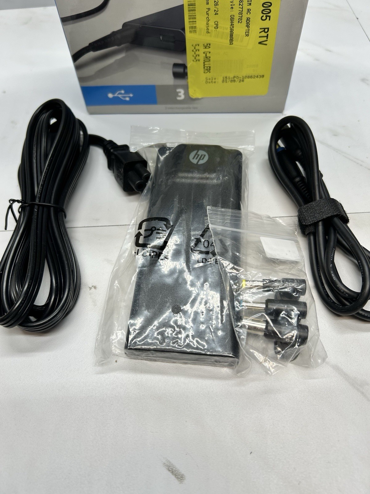 G6H45AA#ABA Genuine HP Slim with USB AC Adapter - slim power adapter - 90W Watt