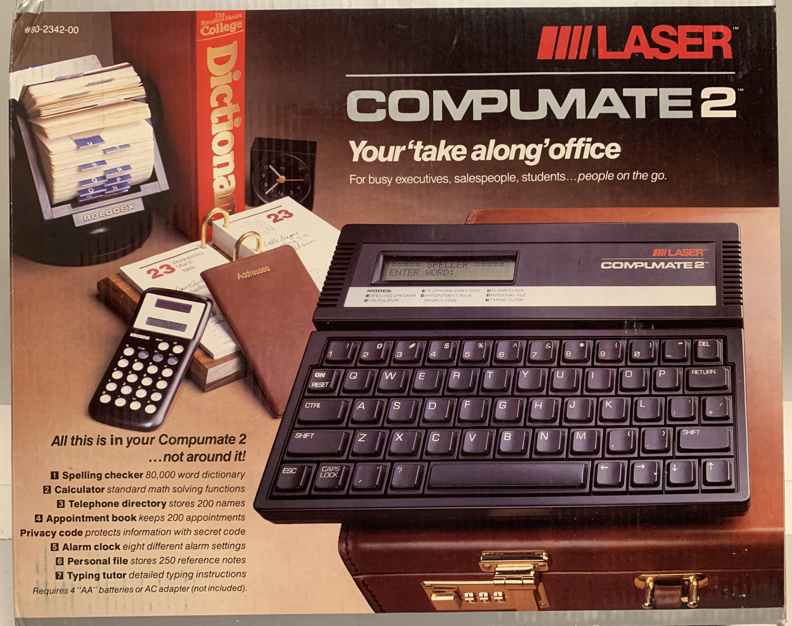 Laser Compumate 2 spell checker computer Calculator Telephone Directory New
