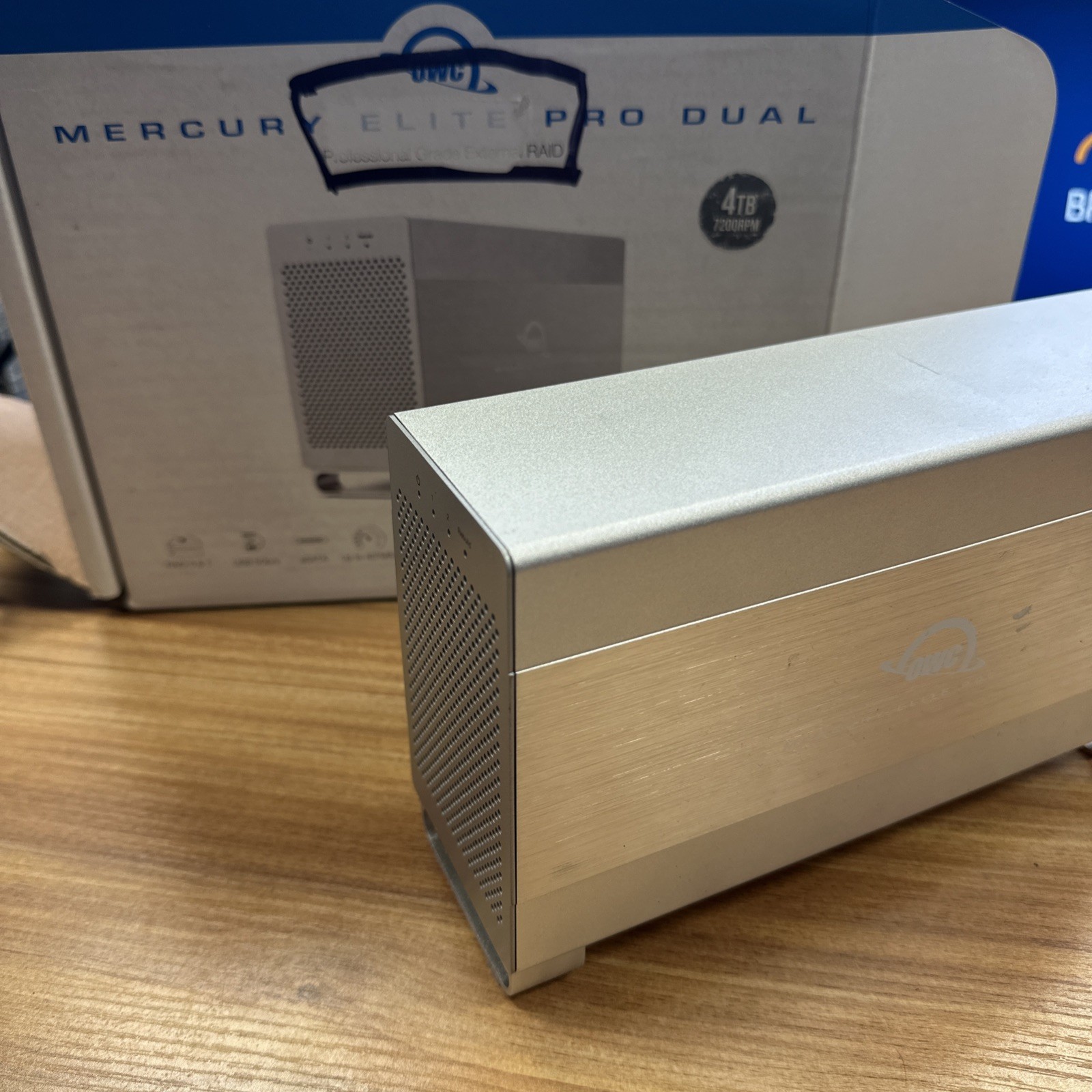 OWC Mercury Elite Pro Dual 4TB Drive with power adapter & usb 3.1 ONLY