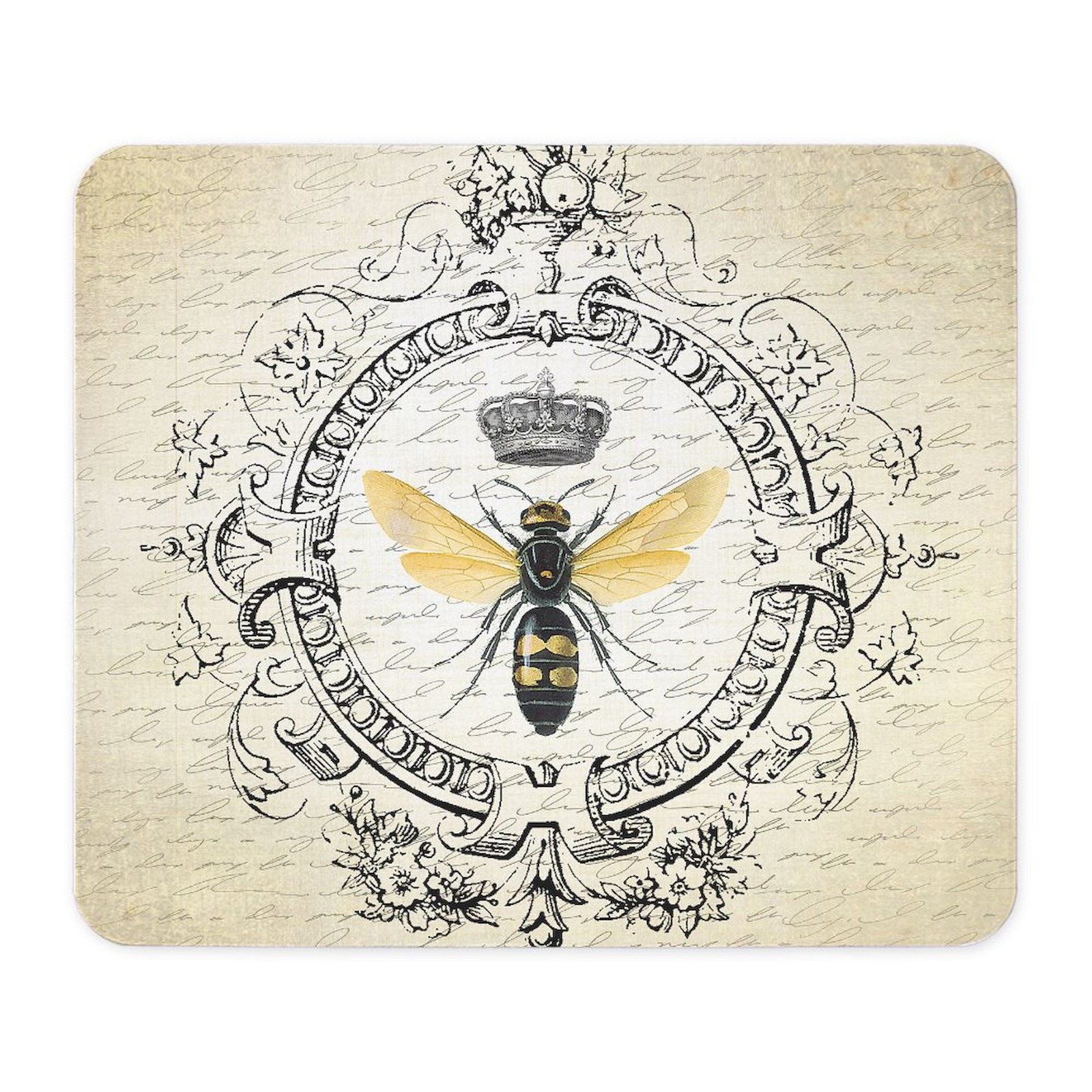 CafePress Vintage French Queen Bee Mousepad  (1189903752)