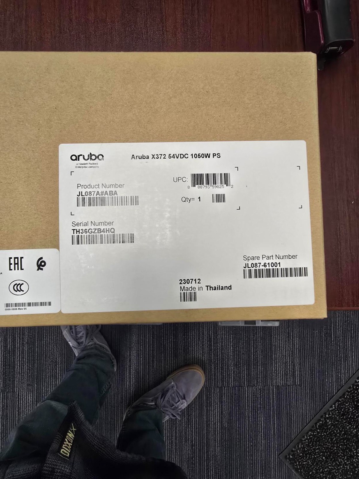 JL087A#ABA I New HPE Aruba X372 54VDC 1050W 110-240VAC Power Supply DPS-1050EB