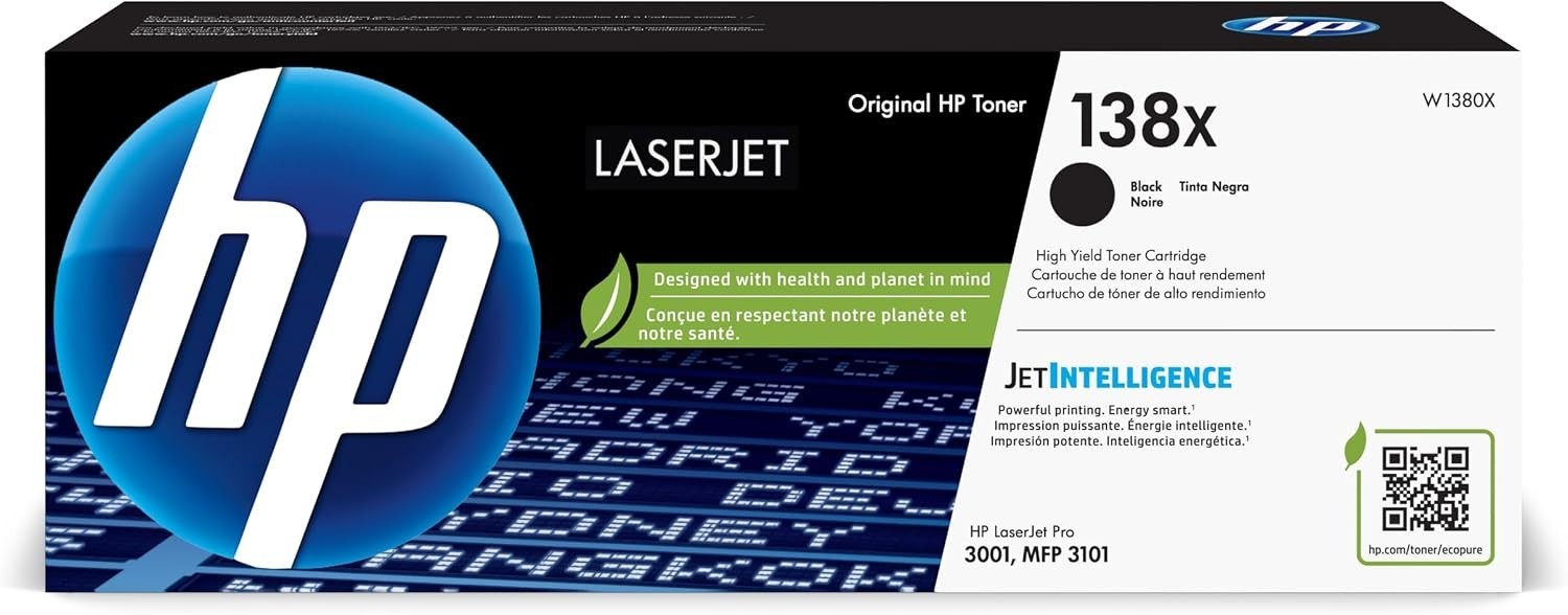 HP 138X Black High-Yield Toner Cartridge W1380X