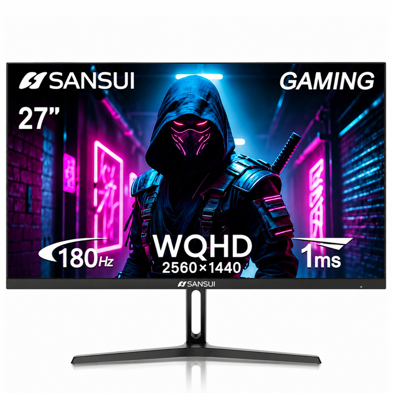 SANSUI 27" WQHD 180Hz Gaming Monitor IPS 1ms 2560x1440 HDR Hdmi DP ~ES-G27F2Q