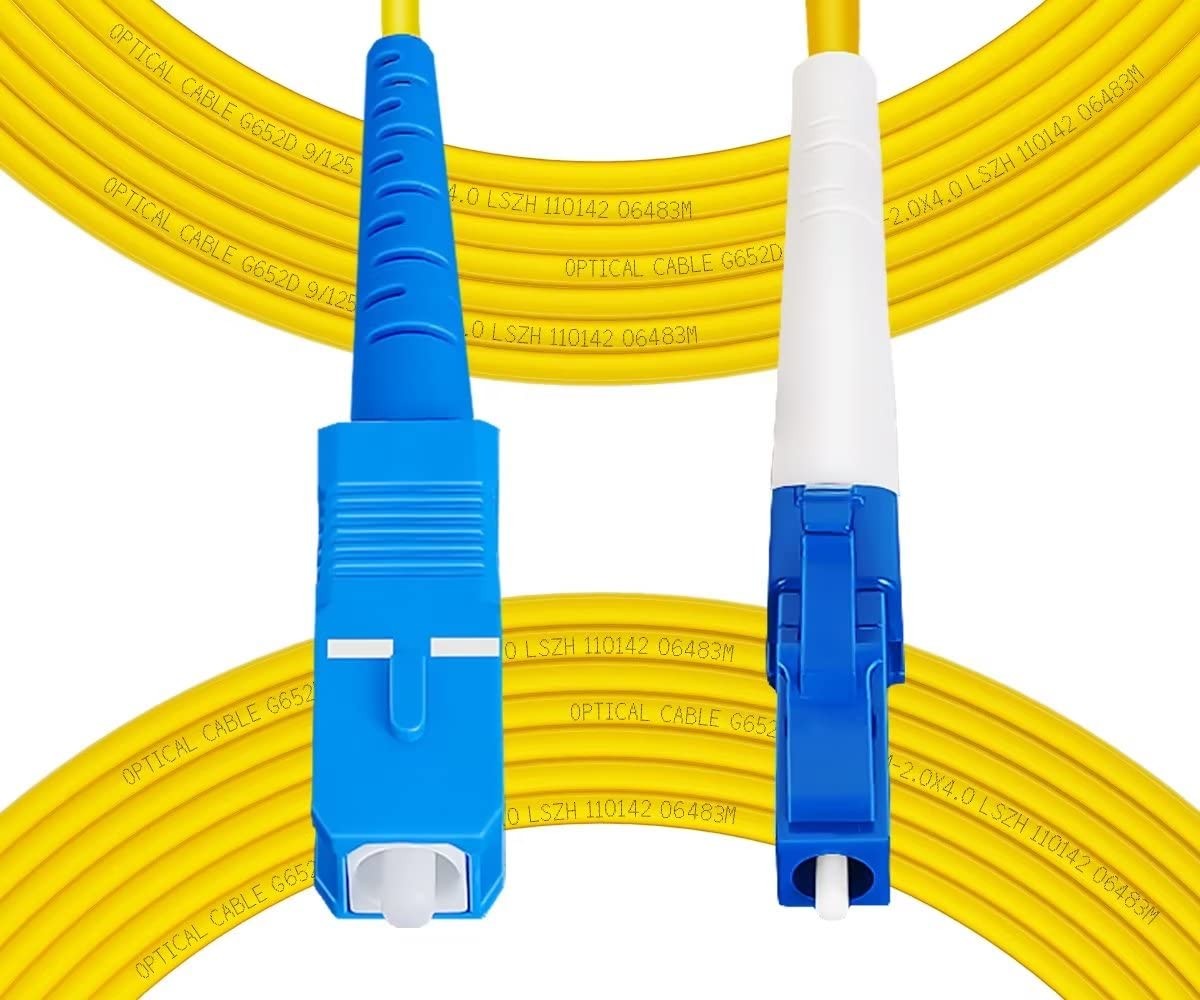 LC To SC OS2 Fiber Optic Cable Single Mode Simplex 20m 66ft Patch Cord