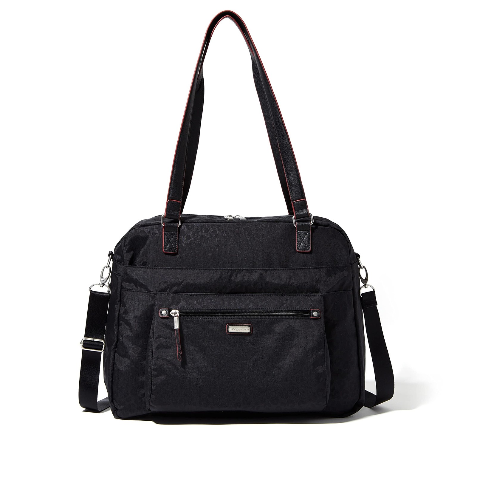 Baggallini Overnight Expandable Laptop Tote 16.5"x13.5" One Size, Black Cheetah