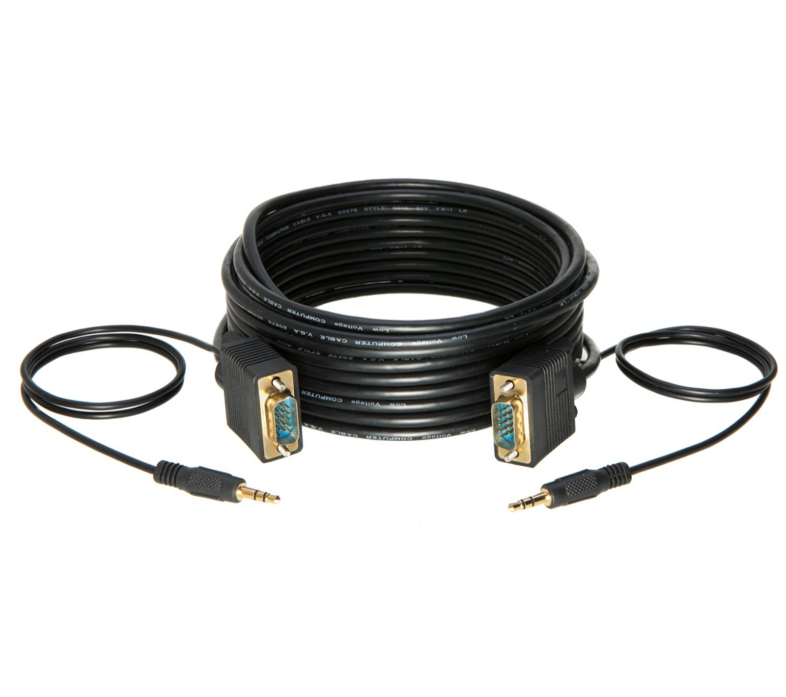 10FT - SVGA Male/Male + 3.5mm Aux Audio Cable Jack for Monitor PC Projector TV