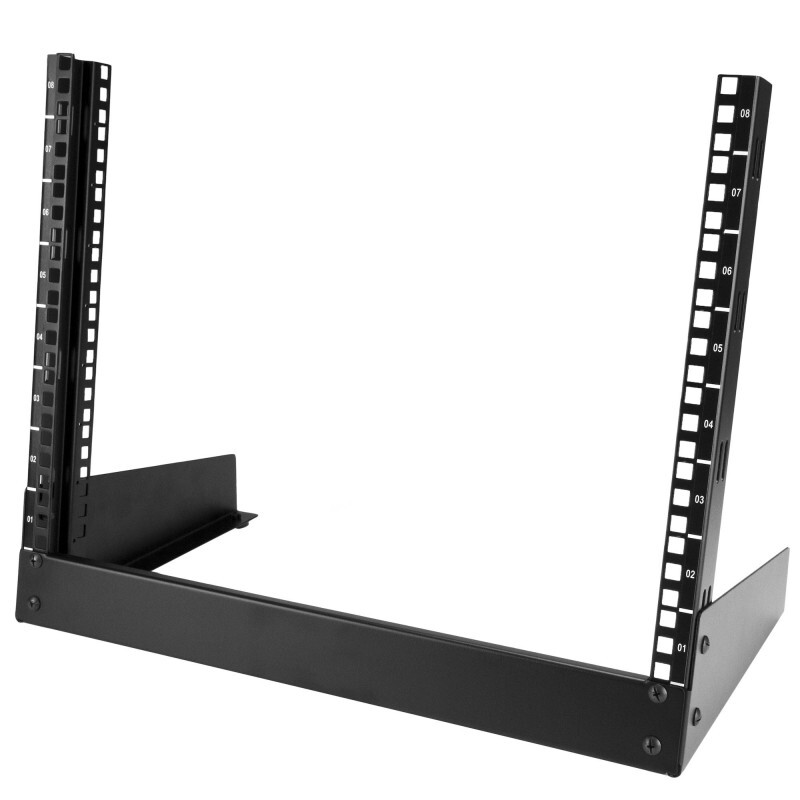 StarTech RK8OD 8U Open Frame Network Cabinet 19-Inch Freestanding Rack