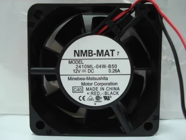 NMB 2410ML-04W-B50-C40 DC12V 0.26A 6CM 2-Wire Dual Ball Cooling Fan