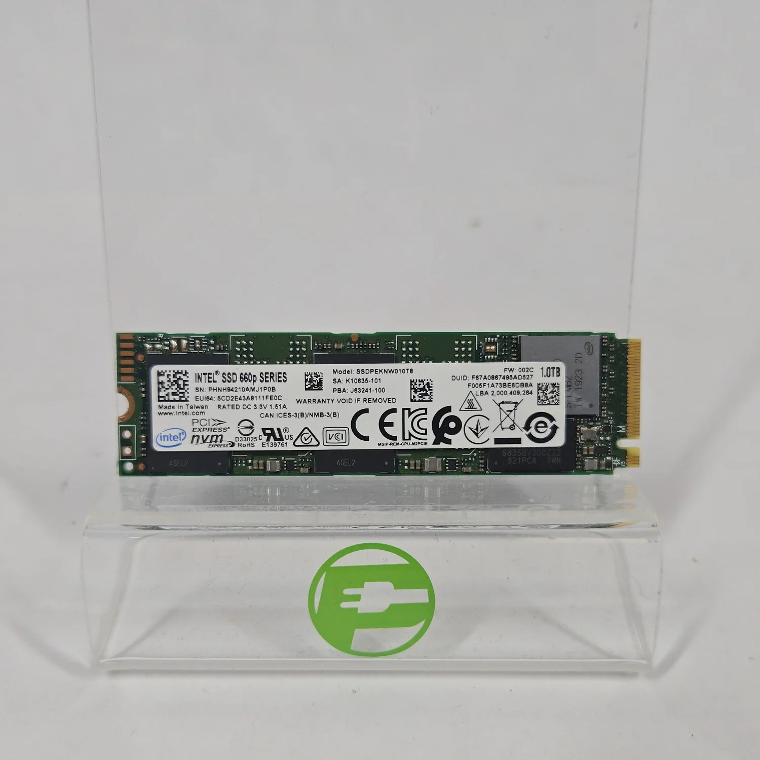 Intel 2280mm SSD 660P SERIES 1TB M.2 NVMe Gen 4.0 x 4 SSD SSDPEKNW010TB