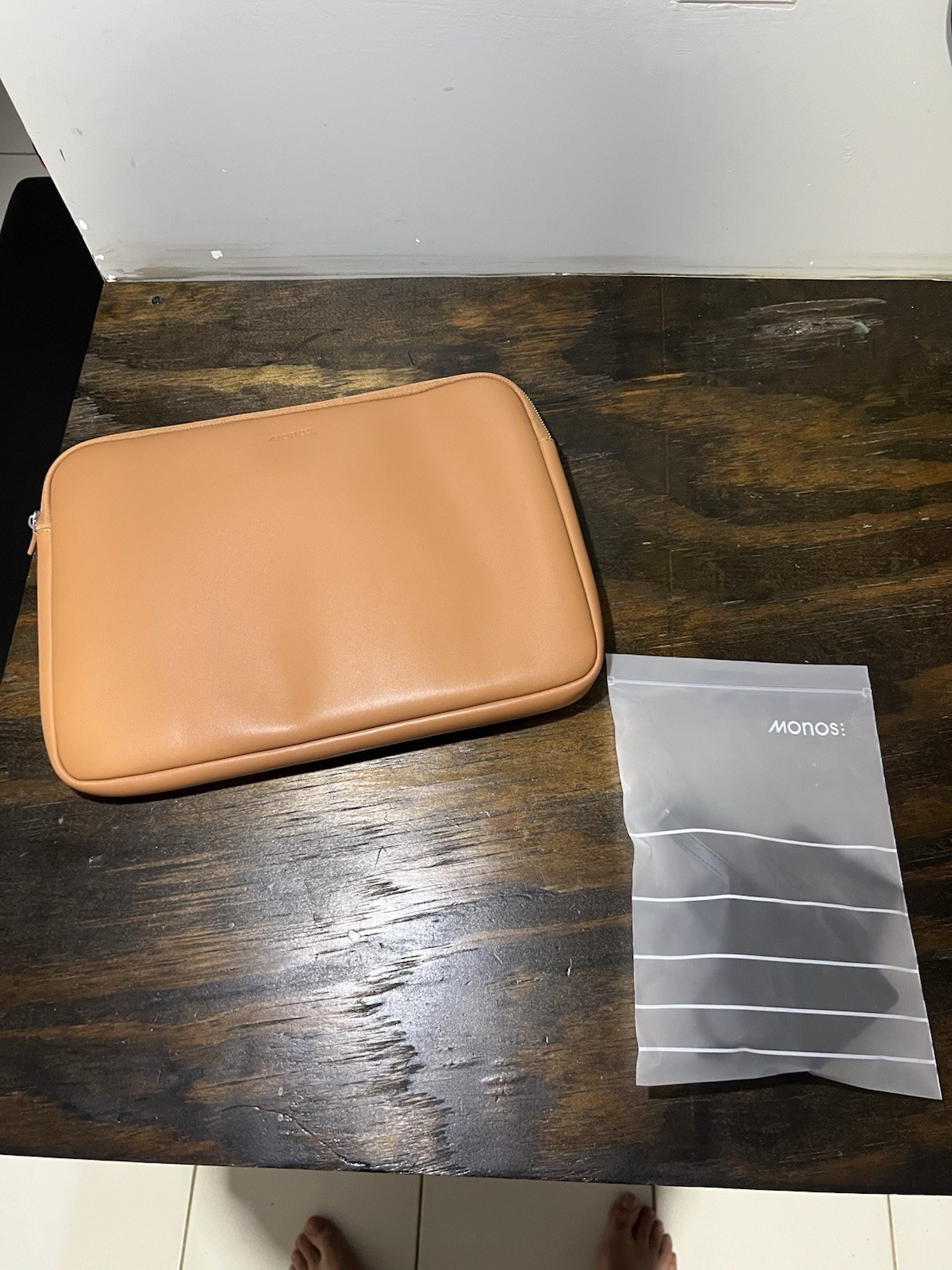 Monos Metro Laptop Sleeve Vegan Tan Leather NEW