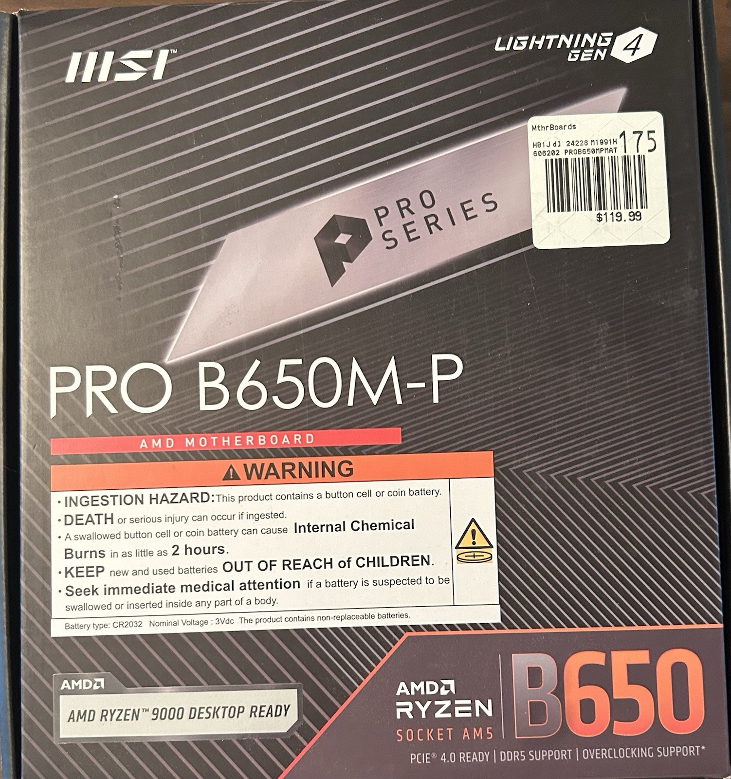 MSI Pro B650M-P ProSeries AMD AM5 Motherboard - DDR5 Memory Compatible