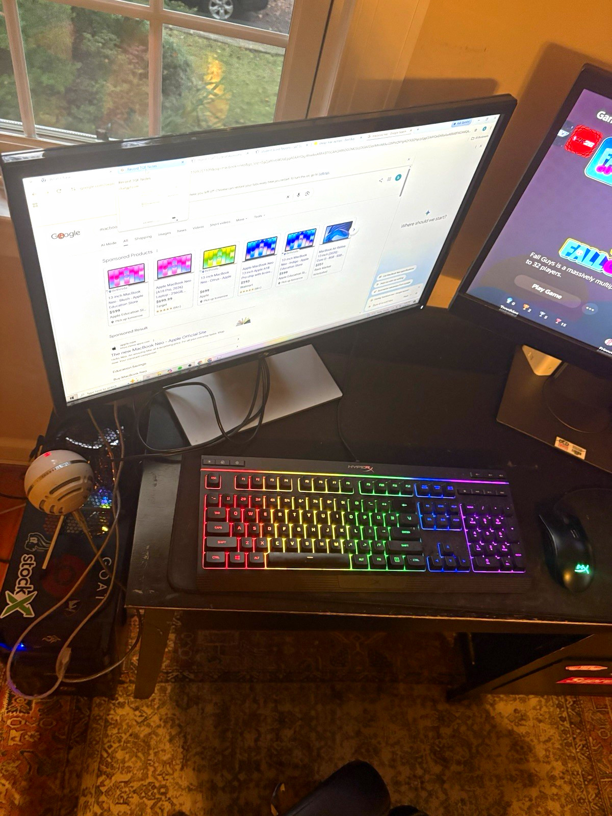 iBuyPower Gaming Desktop Tower PC Black RGB Lighting w/ RGB Keyboard, Headset