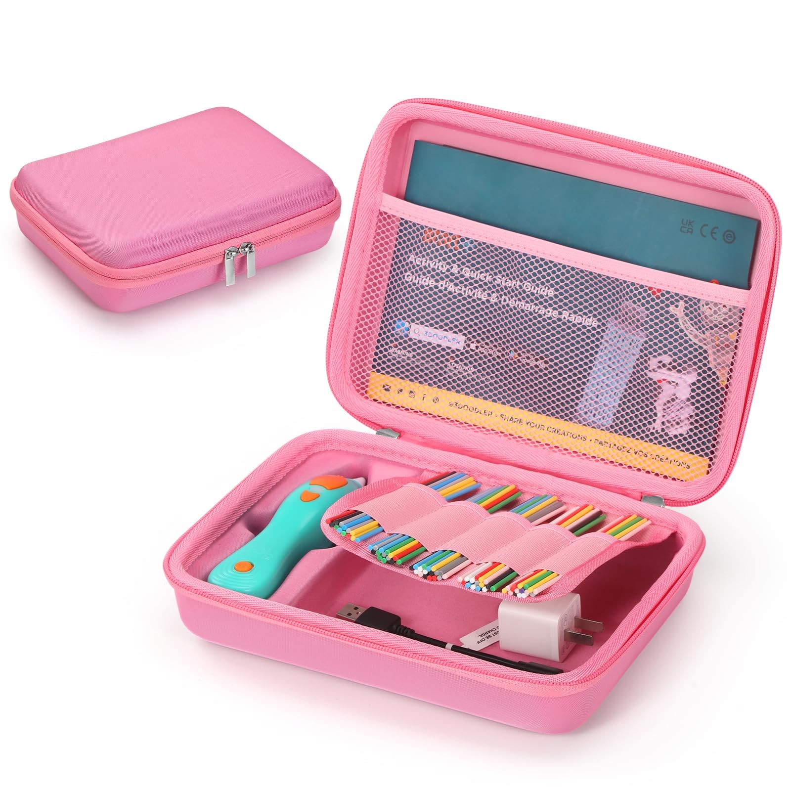 3D Pen Case Fits for 3Doodler Start+ Essentials (2023 2024) for Kids,Pink