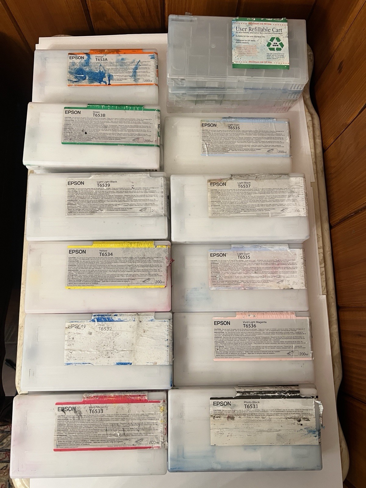 Epson Stylus Pro 4900 Ink Cartridges Lot - 23 Total OEM & Refillables AS-IS