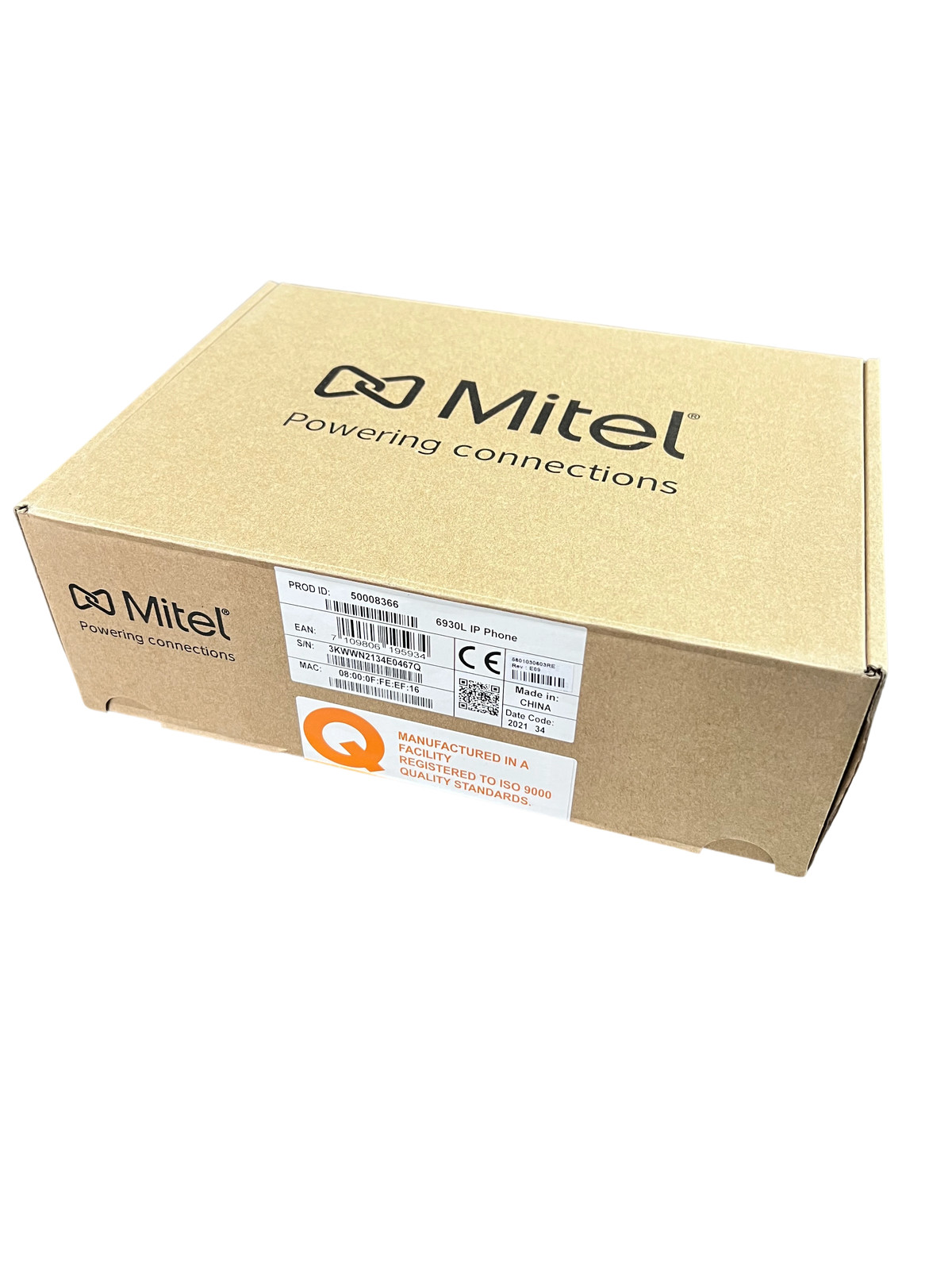 New - Mitel 6930L IP Phone / Desk Phone Black Cordless Handset OVP - 50008366