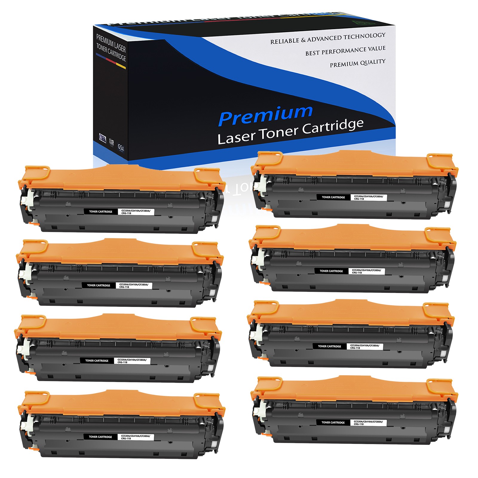 8PK High Yield Black CF380A 312A Toner for HP LaserJet MFP M476dw M476nw Printer