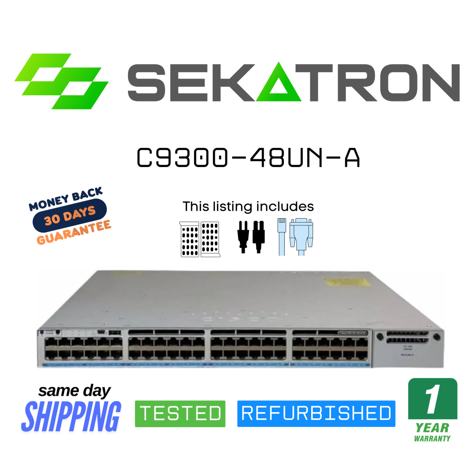 ♻️ Cisco Catalyst C9300-48UN-A 48-Port Multi-Gigabit UPOE Switch ⚡Fast Ship