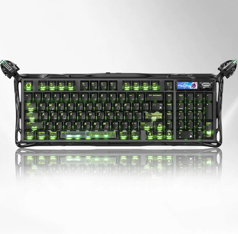 GravaStar K98 PRO Ghost Tri-Model Wireless Mechanical Gaming Keyboard 1.65'' TFT