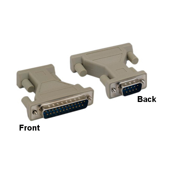 Kentek DB9 Male to DB25 Male Adapter Molded Connector D-Sub Serial Port RS-232