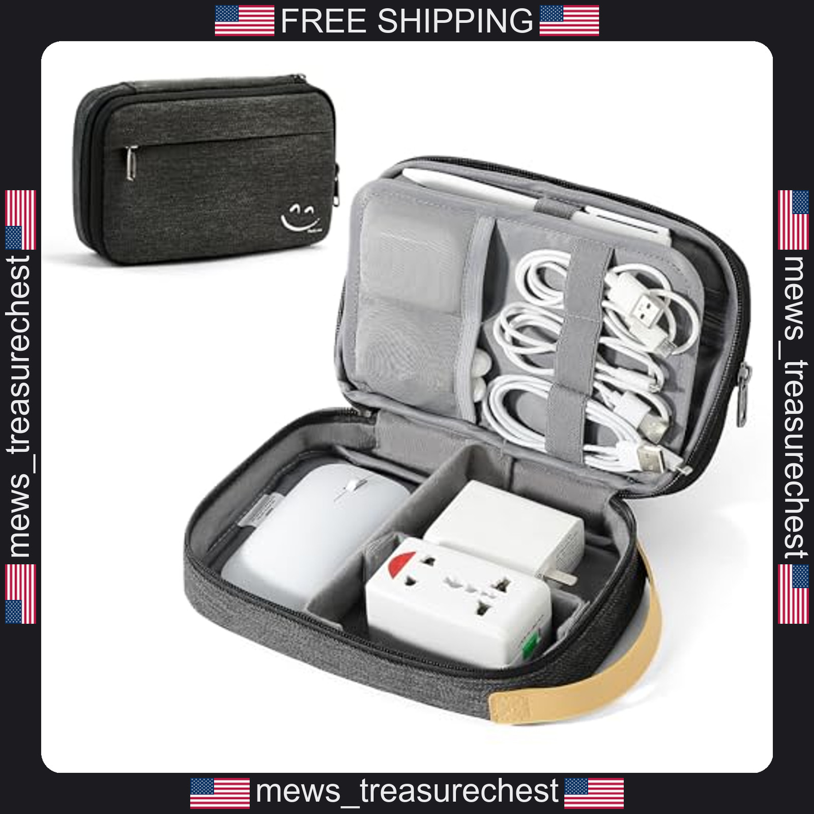 Travel Cord Organizer Bag for Electronics, Waterproof, Expandable