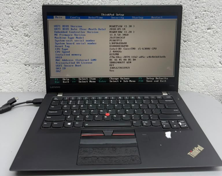 Lenovo Thinkpad  T470s As-Is No SSD No Ram . Untested