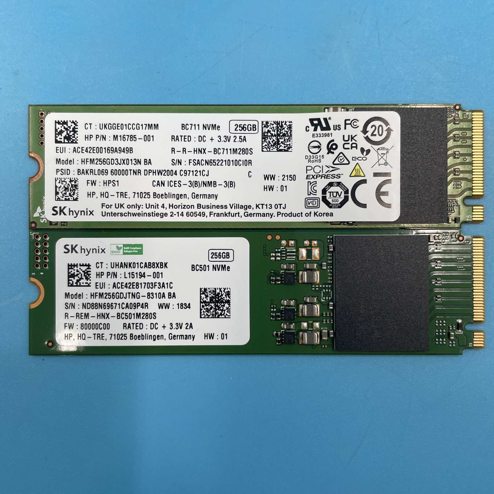 (LOT OF 2) SKhynix *MIXED MODELS* 256GB SSD M.2 NVMe 80mm 2280 Solid State Drive