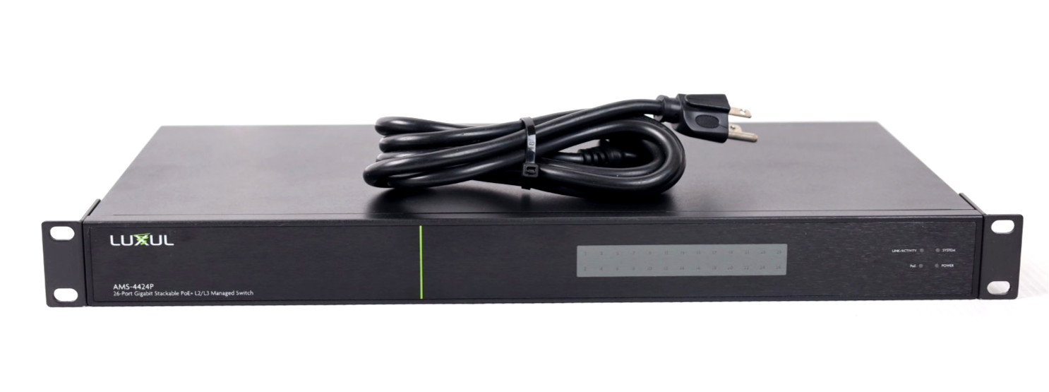 Luxul AMS-4424P AV Series 26-Port/ 24 PoE+ Gigabit Managed Switch w58