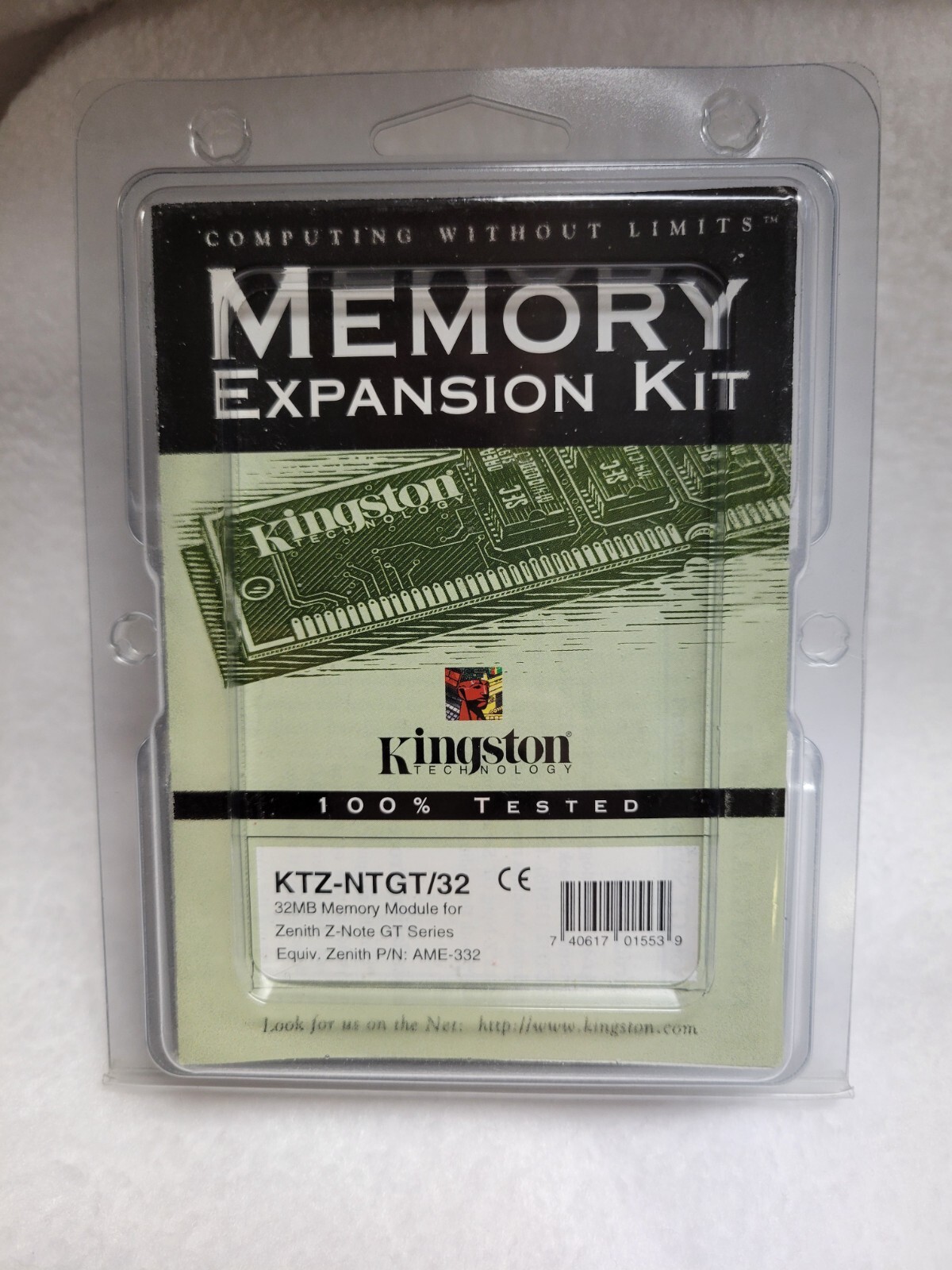 Kingston 32MB (2x16 MB) SO-DIMM FPM Memory (KTZ-NTGT/32) Zenith AME-332 Vintage