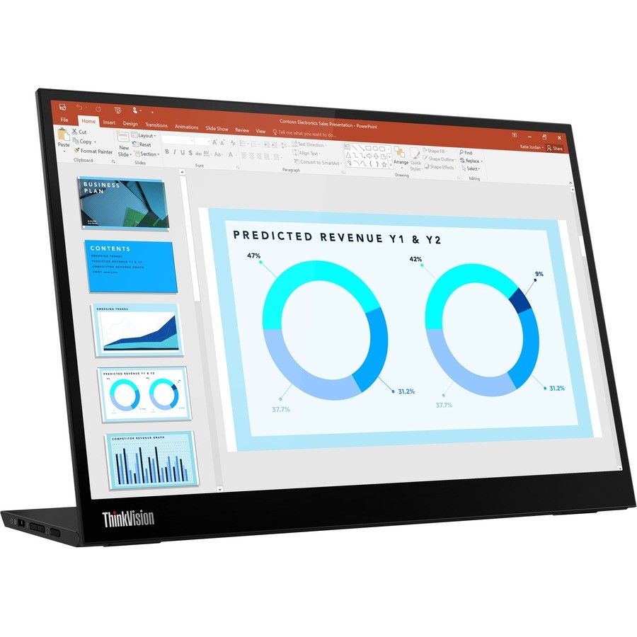 Lenovo ThinkVision M14d 14" Class WXGA+ LED Monitor 16:10 Raven Black 63AAUAR6UZ