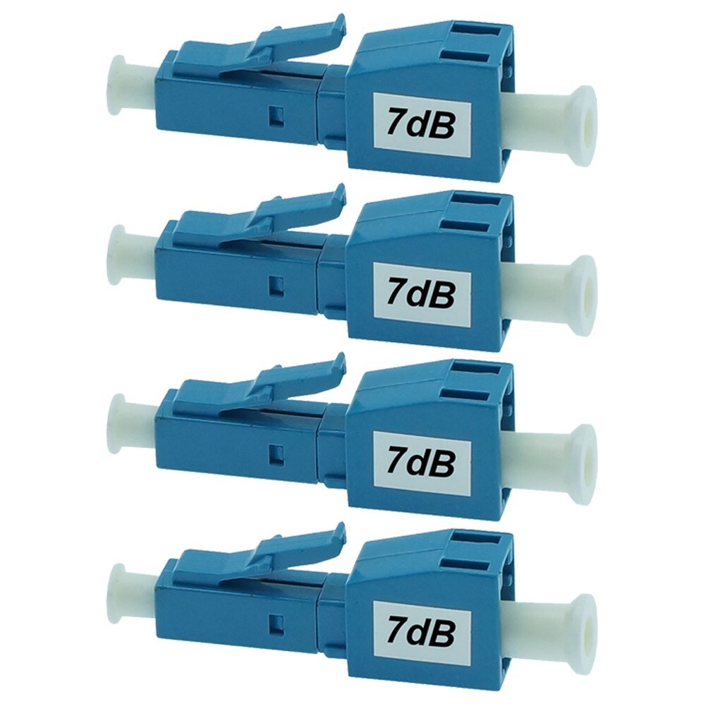 4x 7dB LC/UPC Connector Fiber Optic Optical Attenuator Plug-in Type Single Mode