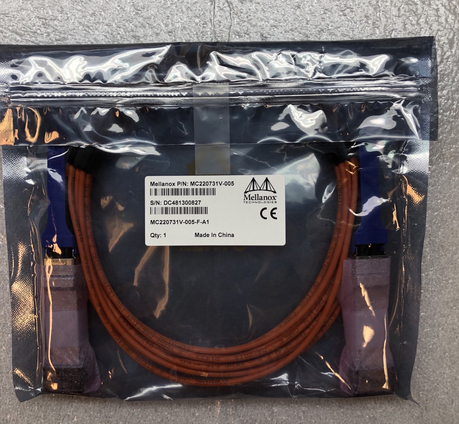 Mellanox MC220731V-005 Active Fiber Cable VPI up to 56Gb/s QSFP 5m