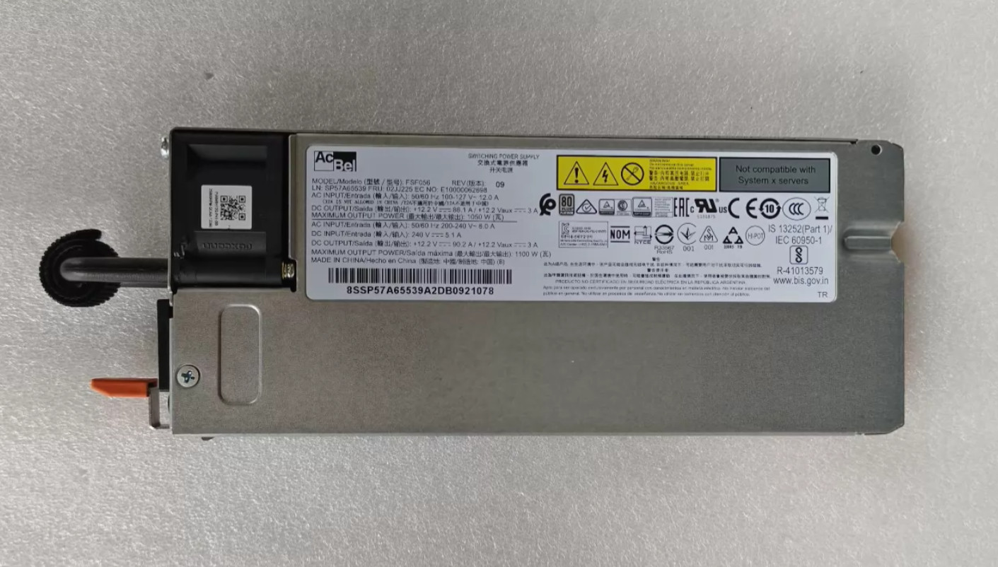 02JJ225 1100W Hot Swap PSU FSF056 SP57A65539 For Lenovo SR550 SR650 Server Power