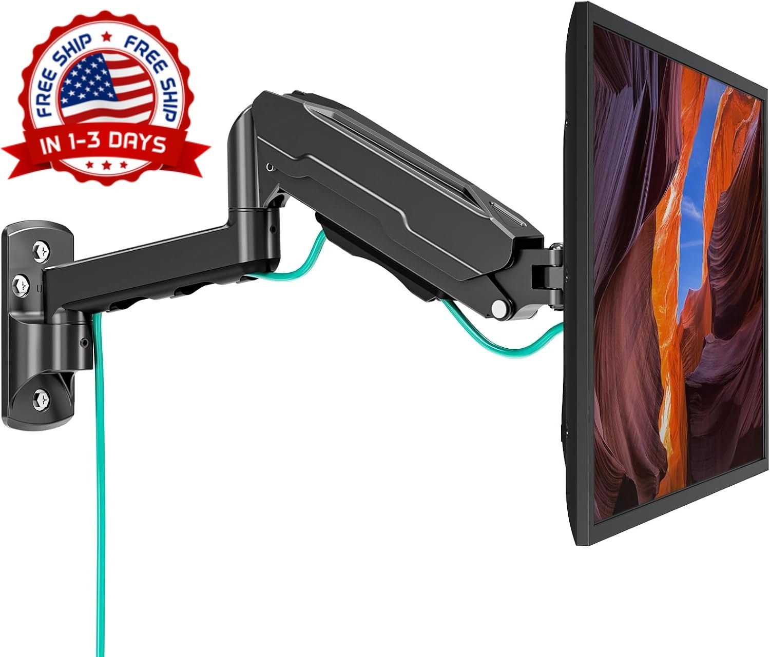 Soporte de pared para monitor de 13 a 32 pulgadas, brazo ajustable, VESA.