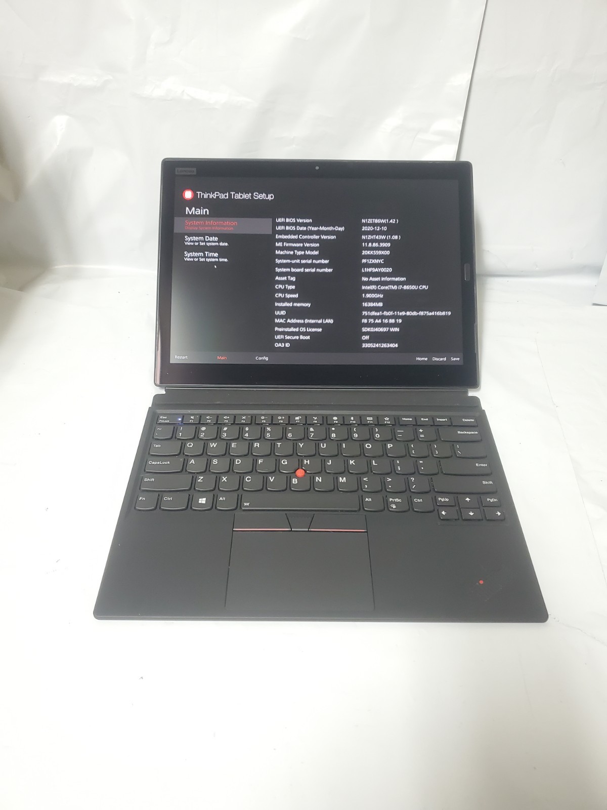 Lenovo ThinkPad X1 Tablet Gen 3 Used 13" i7-8650U, 256GB NVMe SSD/16GB RAM/Win11