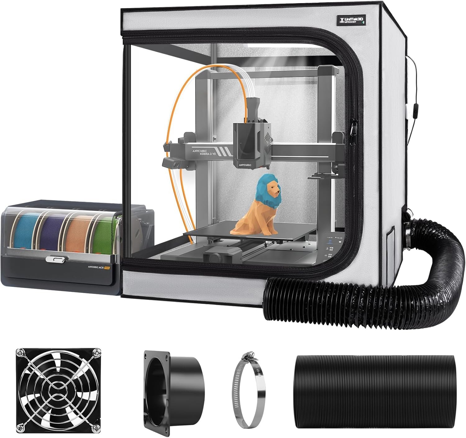 Printer Enclosure with Ventilation Kit for Anycubic Kobra 3/3 V2 Combo/Flashforg
