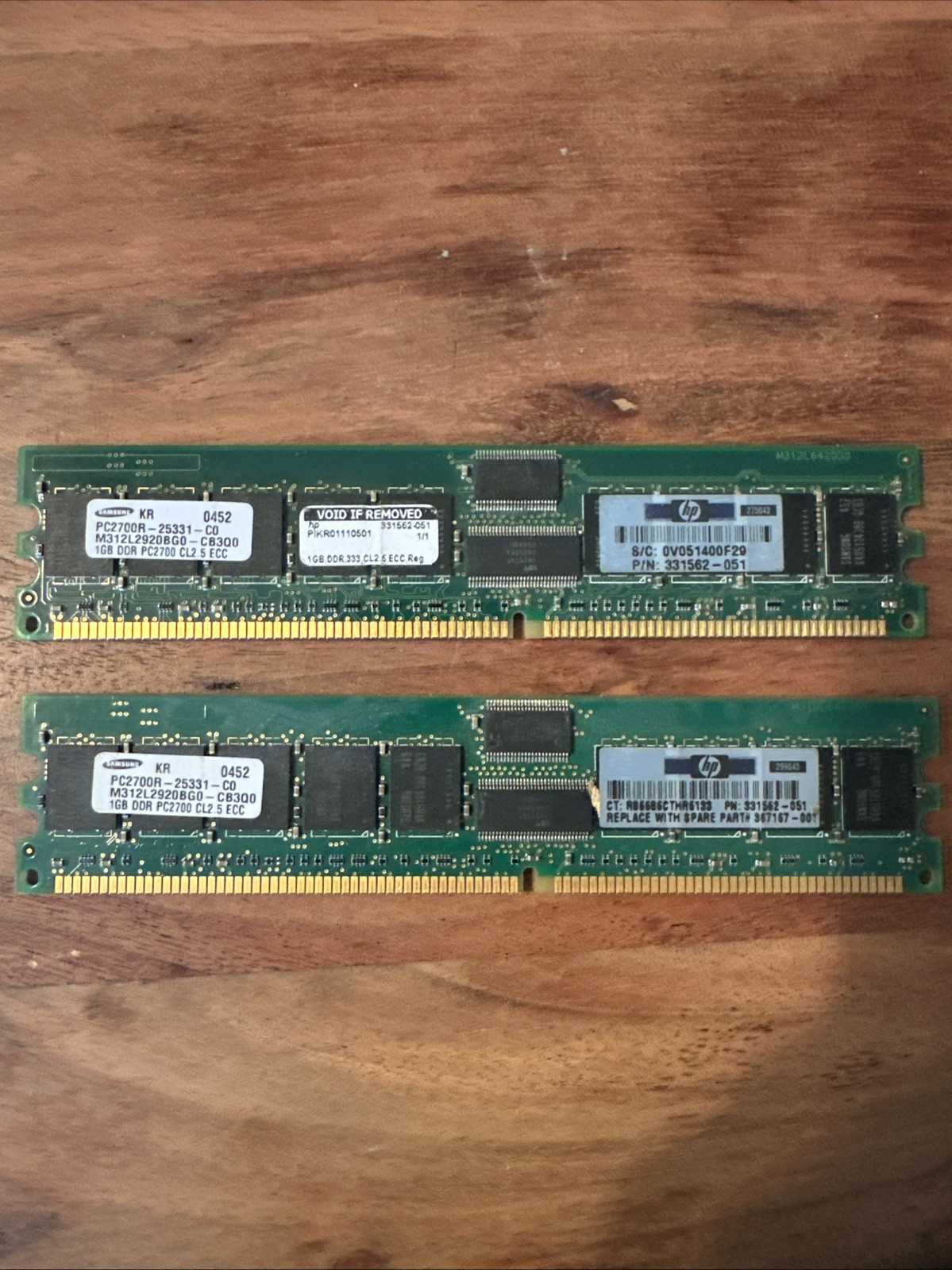 2GB (2x1GB) Samsung DDR1 Server RAM