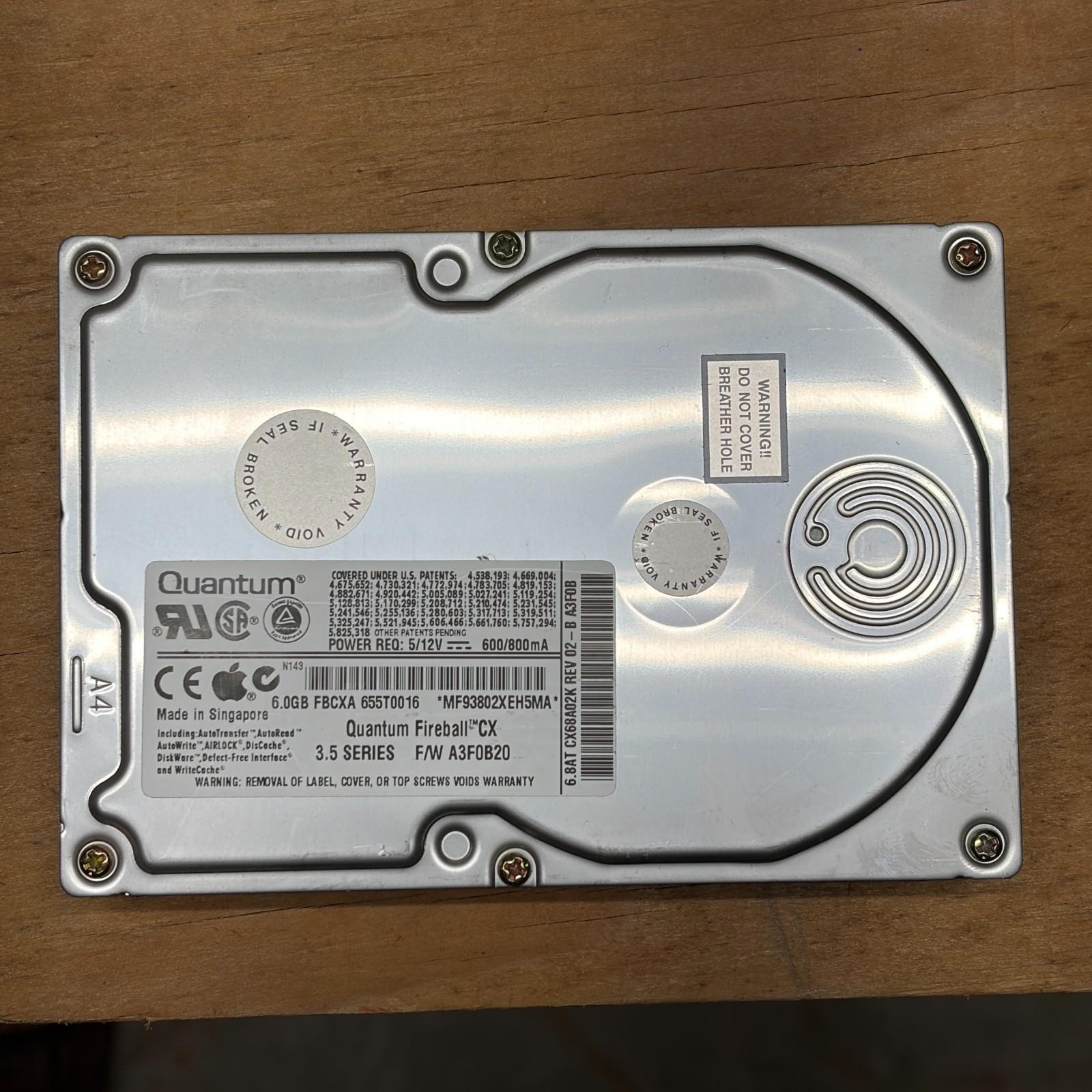 QUANTUM Fireball CX 3.5 Series 6GB Hard Drive Apple iMac (1998-99) F/W A3F0B20