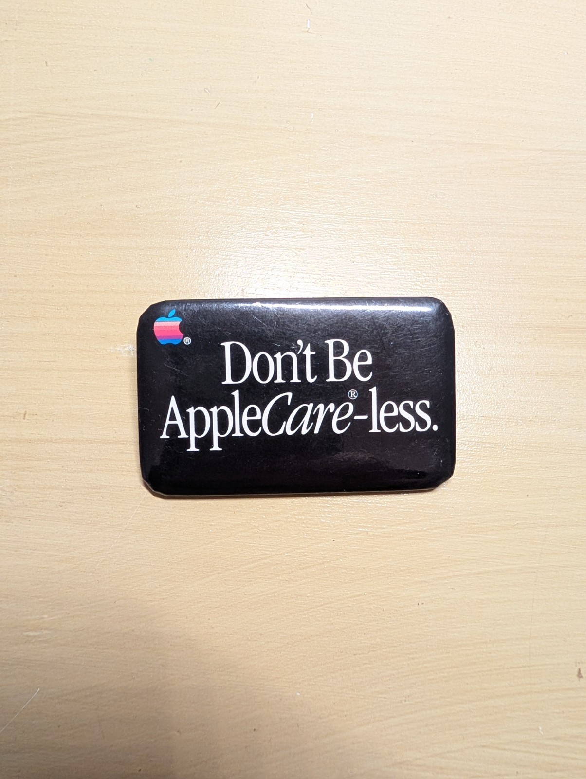 RARE Vintage Apple Macintosh 1984 'Don't Be AppleCare-less' Pin Button Badge