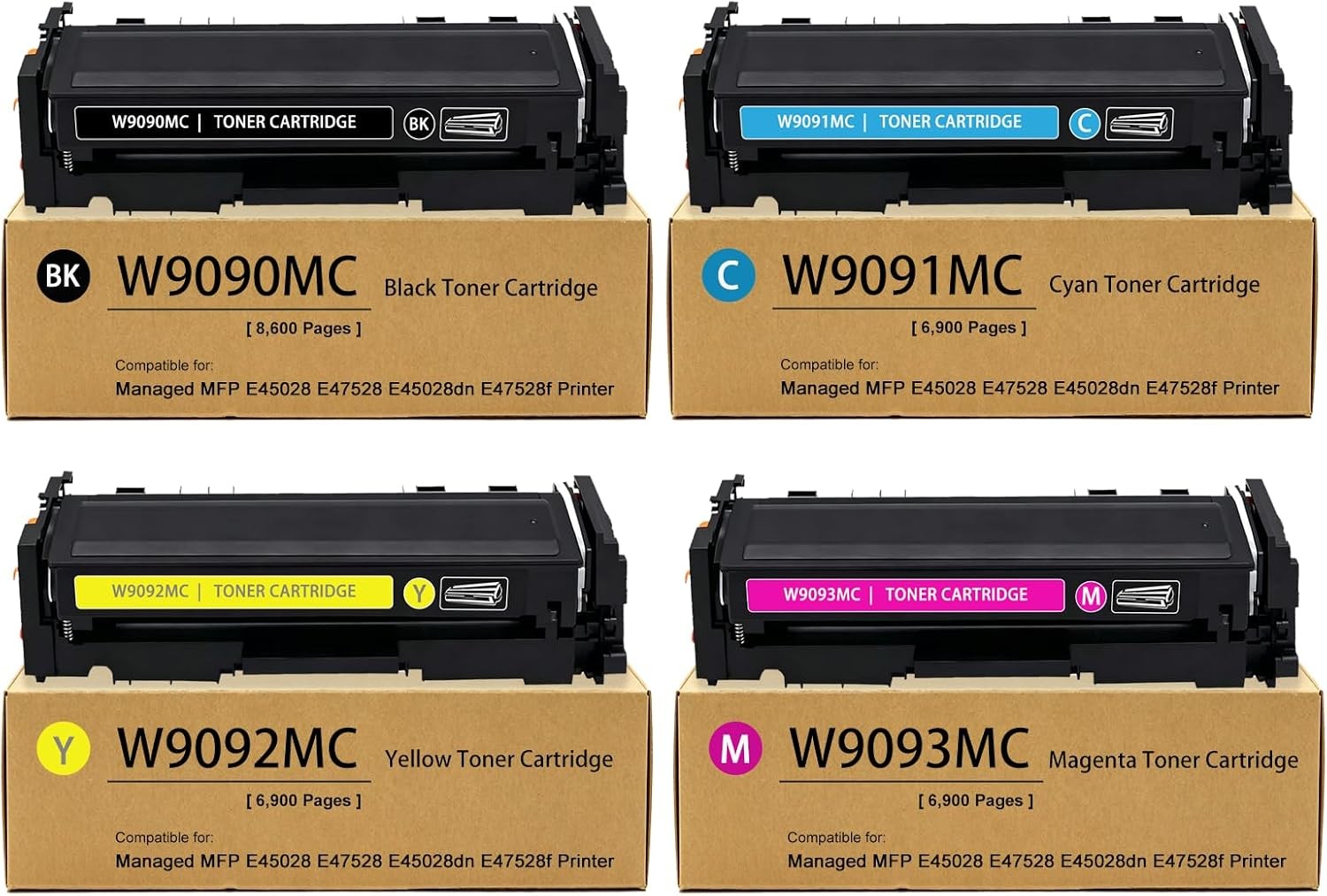 W9090MC Toner Cartridges for HP Color LaserJet Managed MFP E45028 E47528 Series