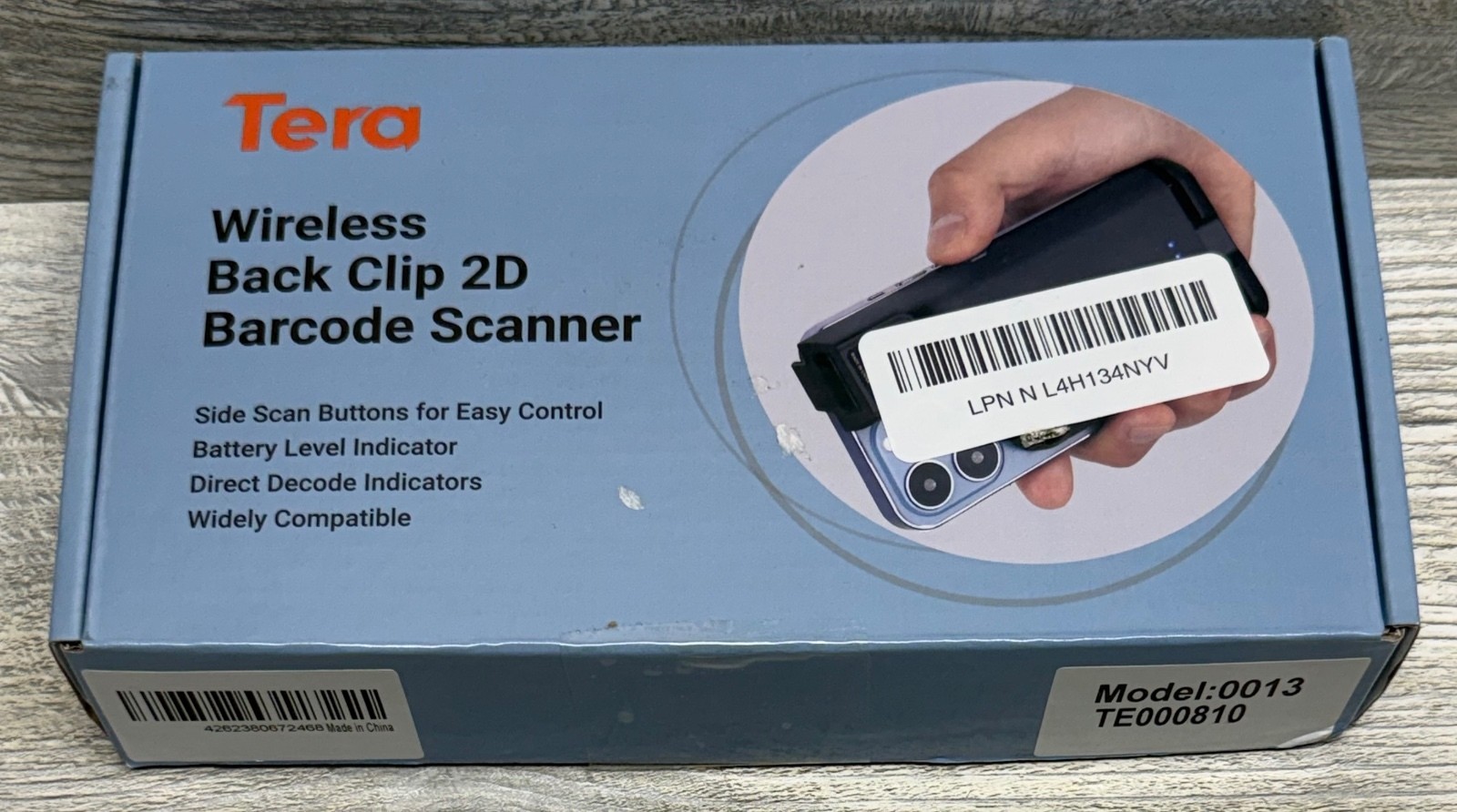 Tera Wireless Back Clip 2D Barcode Scanner Model 0013 TE000810