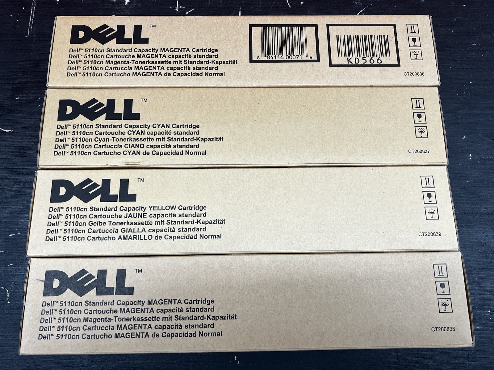 Lot of 27 GENUINE Dell 5110cn CMYK Toners: JD746 JD757 KD566 GD908 NEW