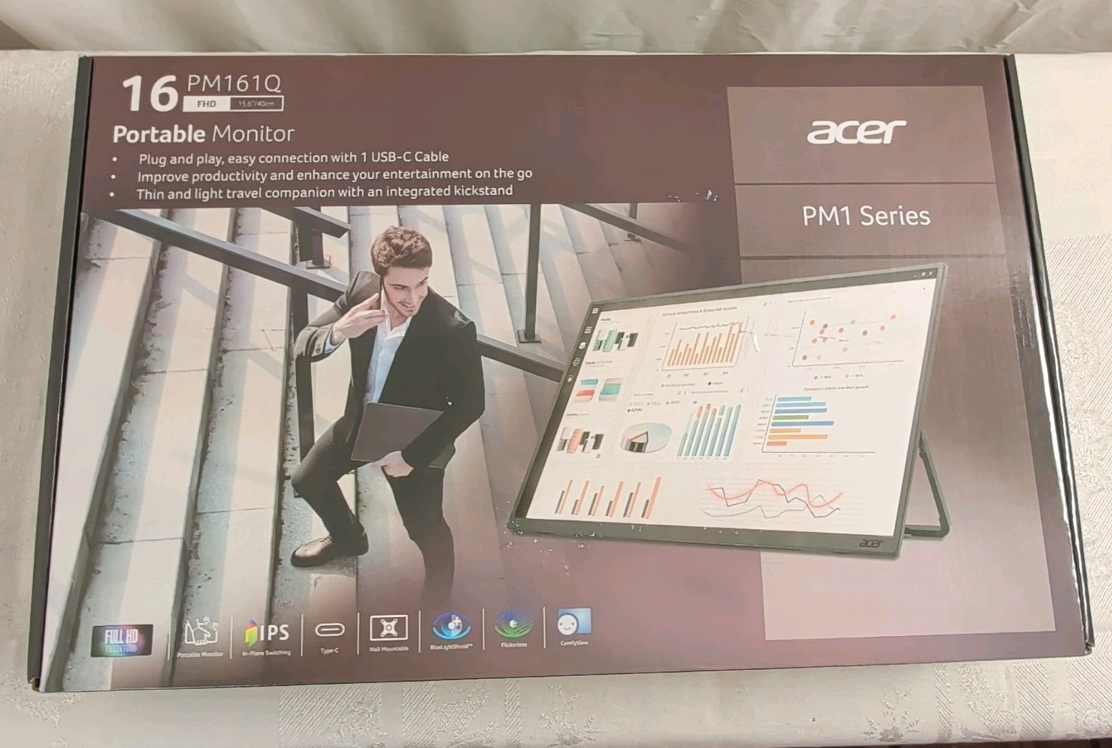 Acer PM161Q Bbmiuux 15.6" Full HD 1920 x 1080 IPS Business Slim Portable Monitor