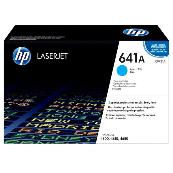 HP 641A C9721A Original Cyan LaserJet Toner Cartridge 8000 Page Yield - New