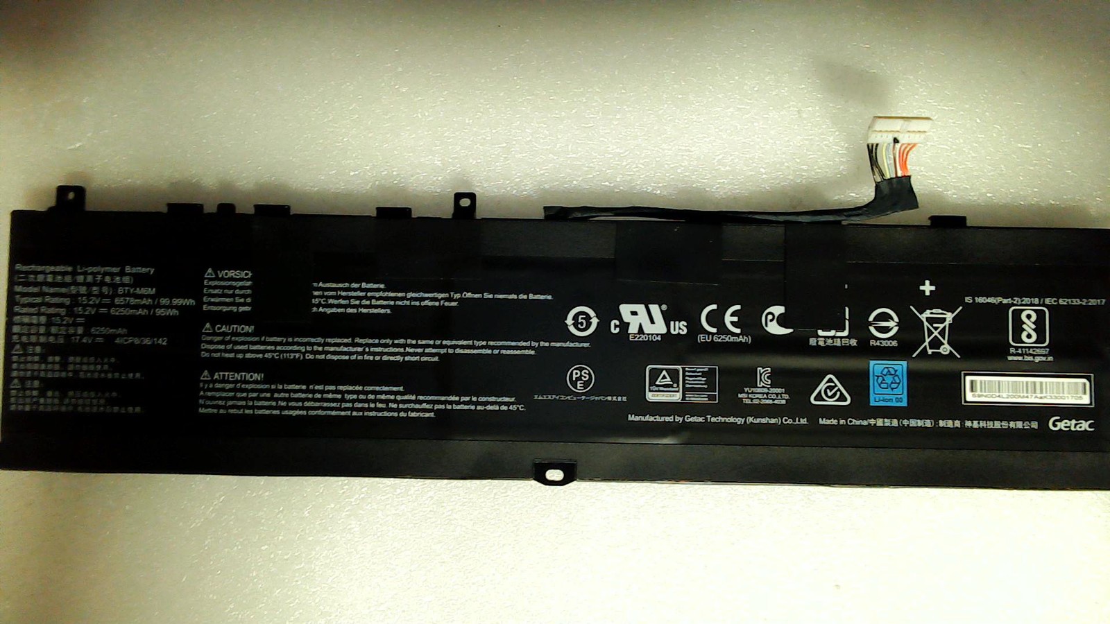 MSI GS66 GE66 15.2V 95WH 6250MAH 4-CELL LI-POLYMER Battery