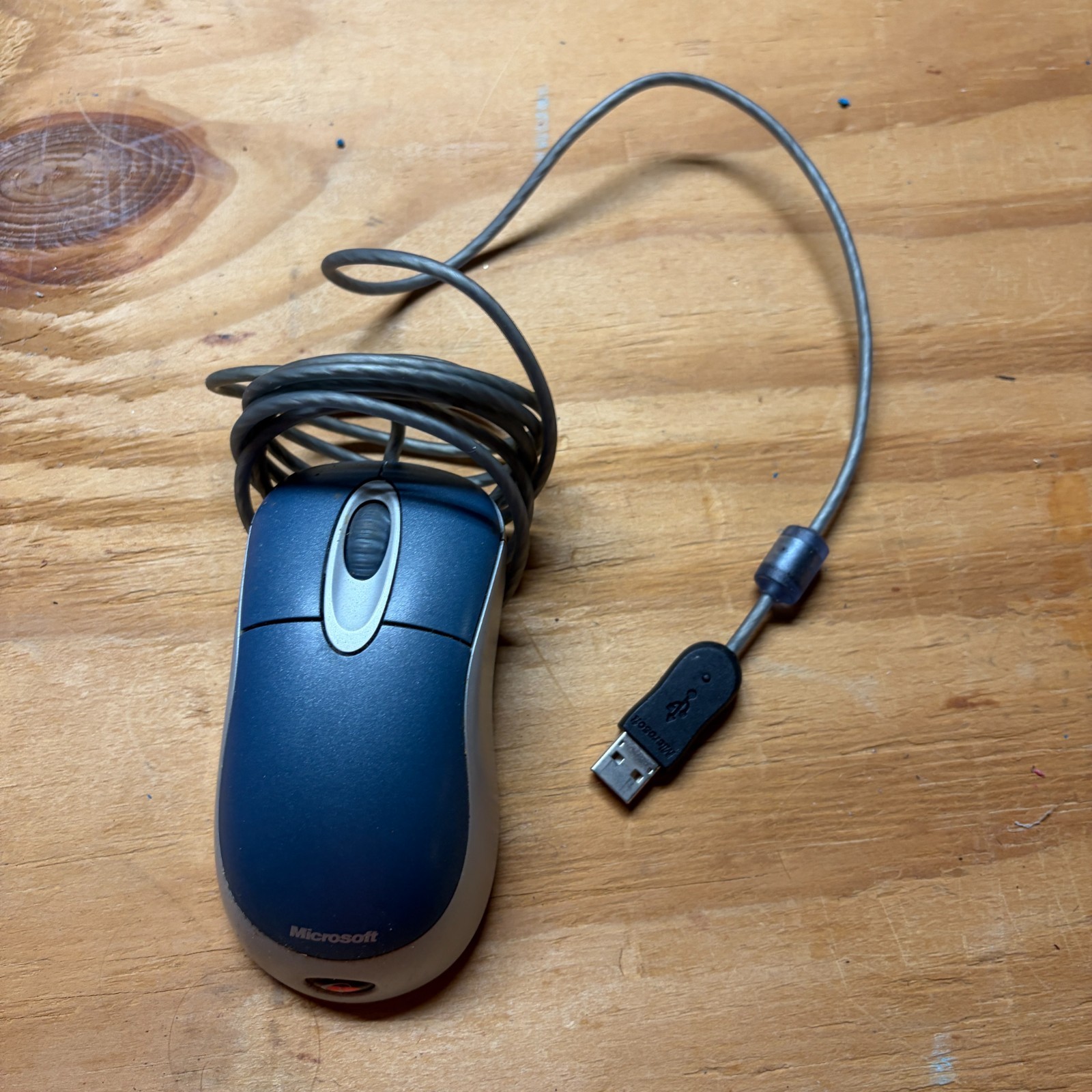 Microsoft Optical Mouse Blue USB and PS/2 Compatible Model X08-72983 Tested