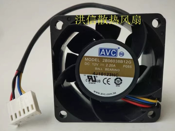 AVC 6038 2B06038B12G DC12V 2.20A 60*38MM 6CM 4-Pin Server Cooling Fan