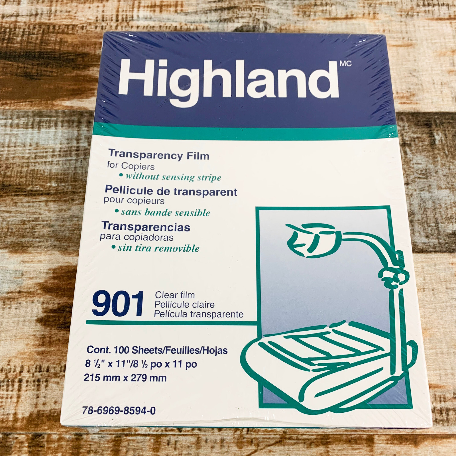 [NEW SEALED] 3M Highland Transparency Film 901 Clear Film 100 Sheets 8.5" x 11"