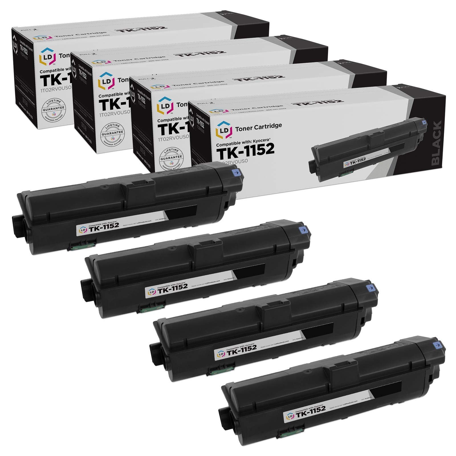 LD Compatible Kyocera TK-1152 (1T02RV0US0) Black Toner Cartridge 4PK for M2635dw