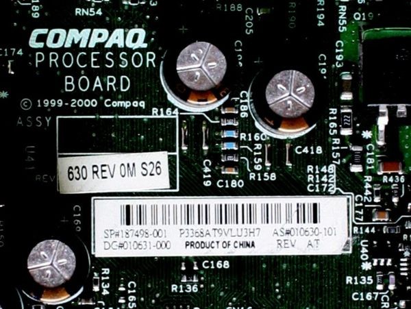 Motherboard, compaq d815e 187498-001, 010630-101, 010632-001, pga370